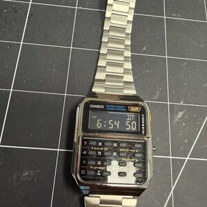 Casio Silver Calculator Wristwatch